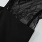 Sleeveless Cutout Backless Maxi Dresses See Through Lace Spliced Black Vestidos Ladies Party Dress Elegant