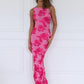 Elegant Floral Print Sexy Maxi Dress For Women Embroidered Applique Tank Dress Femme Bodycon Club Party Long Dress