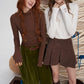 Women's Turtleneck Knit Sweater with Solid Color, Casual Slim Long Sleeve Pullover for Daily Wear, Basic Fall Winter Top