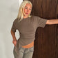 Crew Neck Short Sleeve Asymmetrical Tops Summer 2026 Fashion Tshirt Woman Clothes