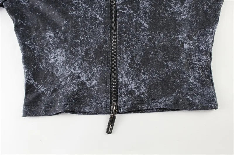 Sexy Fashion 2 Piece Set Women Zip Cardigan Crop Tops+Skinny Straight Flared Pants Hot Girls Street Hipster Outfits