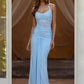 Women Halter Lace Mesh Bodycon Sexy Maxi Dress Elegant Ruched Front Split Long Dress Evening Party Club Formal Dress