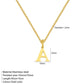 A-Z Initial Necklace 18K Gold Plated Necklace Cute Letter Stainless Steel Necklace for Women