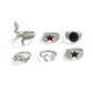 6Pcs New Gothic Snake Open Rings Set for Men Punk Irregular Stars Adjustable Knuckle Ring Halloween Jewelry Accessories