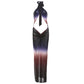 Gradient Print Women Dress See Through Coquette Knot Hollow Cross Halter Sleeveless Long Bodycon Vestidos Clubwear