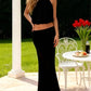 Halter Backless Crop Top And Ruched Maxi Skirt 2 Piece Set Sheer Mesh Sleeveless Y2K Summer Outfits For Women Club Party