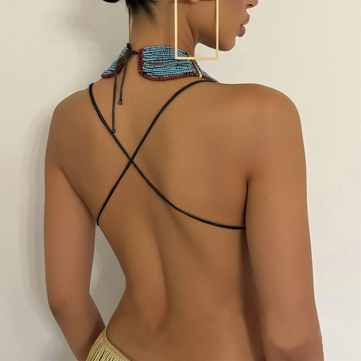 Sexy Crop Top Women Solid Halter Open Back Tops Backless Party Club Tank Top Summer Vacation Beach Camisole