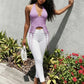 Cross Bandage Decoration Tank Tops Woman Summer Trend Halter Low-Neck Backless Irregular Shape Sexy Fashion Vests