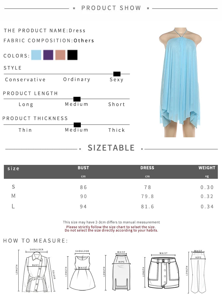 Halter Loose Dress Women Y2K Summer Sleeveless Backless Tiered Lrregular Hem Beach Vacation Sexy Trend Party Bodycon