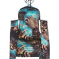 Colorful Print Mini Dress Woman Beads Decoration Halter Off Shoulder Full Sleeve High Street Fashion Style Bodycon