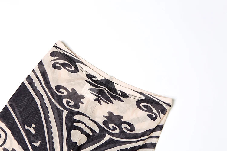 Sexy Women 2 Piece Set See Through Coquette Stretch Fall Hipster Bodysuit+Tight Leggings Matching Midnight Clubwear