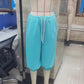 Women Casual Daily Capri Sweatpants Soft Fabric Drawstring Waist Button Front Baggy Cropped Trousers Street Lounge Wear
