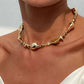 Vintage Plastic Irregular Beads Clavicle Chain Necklace for Women Trend 2025 Goth Adjustable Choker Aesthetic Jewelry