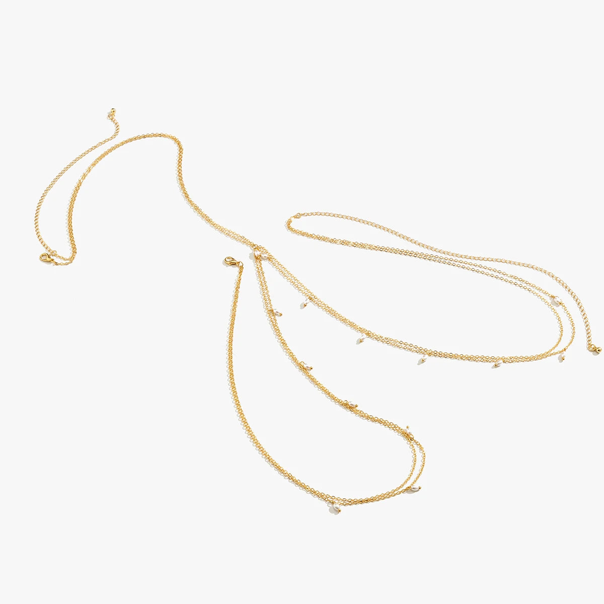 Sexy Imitation Pearl Cross Chest Breast Belly Body Chain Necklace for Women Summer Bikini Boho Tassel Jewelry Y2K Accessories