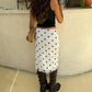 Womens Casual Midi Skirt Elegant Polka Dot Print Bodycon Pencil Skirt for Party Workout Daily Wear Summer Y2K Streetwear