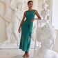 Mesh Sleeveless Maxi Dress with Side Draping Woman Elegant Wedding Guest Party Dresses 2026