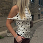 Y2K Polka Dot Print Vest Tops Summer Fashion One Shoulder Women Casual Asymmetrical Tank Top Party Street Style Outfit