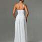 Sleeveless High Split Maxi Dress For Women Fashion Single Shoulder Strap Off-shoulder Backless Bodycon Sexy Long Dress