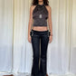 Double-Breasted Decoration Pants Women Metal Ring Tassel Elastic Waist Autumn Trend Street Daily Hottie Bell-Bottom