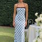 Polka Dot Backless Sexy Maxi Dress Women Elegant Halter Off-shoulder Sleeveless Bodycon Club Party Long Dress Female
