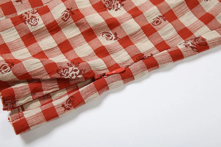 Plaid Camisole Women Halter Backless Patchwork Lace Side Slit Skinny Hottie Daily Midnight Classic Sweet V-Neck Vest