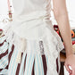 Women's Elegant Slim T-Shirt with Layered Lace Hem, Chic White Ruffle Tee for Daily Wear, Graceful Commute Top