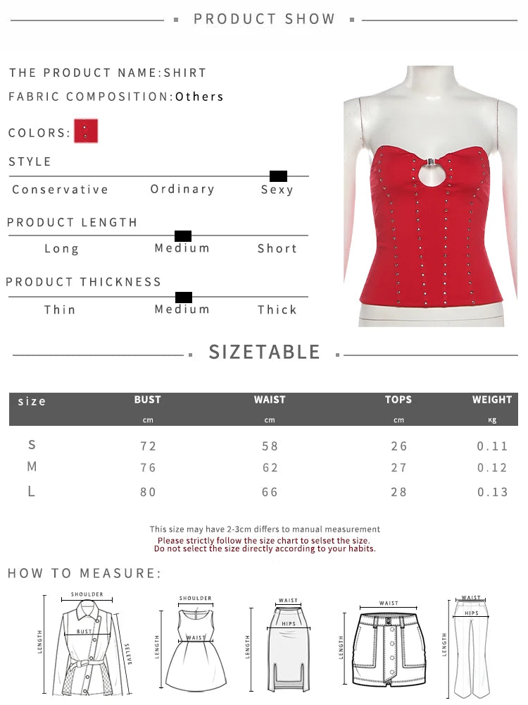Party Coquette Tank Top Women Hollow Rivet Classic Trend Sleeveless Stretch Skinny Midnight Sexy Christmas Club Vests