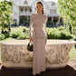Long Sleeve Hollow Pleated Maxi Dress Elegant Evening Gown Dresses Woman Fall Winter Clothes