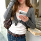 Women Tie Front Cropped Cardigan Long Sleeve Solid Color Knotted Front Slim Fit Short Shrug Casual Spring Fall Outerwear