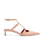 2026 Women's Rivet Low Heel Square Head Stiletto Sandals Fashion Show Party Summer Women's High Heel Sandals