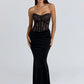 Long Sleeve Backless Sexy Maxi Dress Women Gown Elegant Lace Print Off-shoulder High Waist Ruched Bodycon Club Dresses