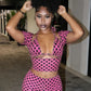 Sexy Fashion Print 3 Piece Sets Women Summer Trend Halter Bra Tops+Short Sleeve Crop Tops+Skinny Shorts Hipster Suits