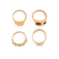 4Pcs Boho Rhinestone Gold Color Ring Set for Women Wed Bridal Geometric Metal Knuckle Ring Couple Jewelry Accessories