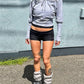 Hooded Crop Tops Women Single-Breasted Bandage Full Sleeve 2026 Autumn Fashion Leisure Comfortable Classic Streetwear
