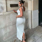 Corset Waist Sleeveless Backless Long Dresses White Red Elegant Sexy Party Dress 2026 Summer Clothes for Woman