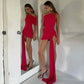 Asymmetrical One Shoulder Ruched Draped Mini Dress Red Sexy Dresses for Birthday Woman Party Club Outfits