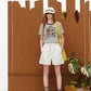Women's Elastic Waist Cotton Shorts, High Waist Casual Wide Leg Denim Shorts, Loose Fit Loungewear for Summer