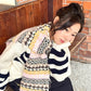 2025 Winter New Arrivals Y2K Bohemian Stripe Panel Neck Warmer Accessory For Woman