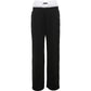 Casual Sporty Women Pants Hipster Autumn Trend Fake Two Pieces Wide-Trousers Streetwear Wild Basic Contrast Bottoms