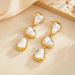 Elegant Imitation Pearl Water Drop Long Tassel Earrings for Women Trend Retro Pierced Dangle Earrings Wedding Jewelry