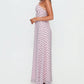 Y2K Polka Dot Print Maxi Dress for Women Spaghetti Strap Lace Up Back A Line Chiffon Long Dress for Elegant Wear