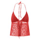 Summer Women Y2K Lace Shirt Sexy Halter Neck Deep V Neck Crop Top Tie Front Sleeveless Strappy Cami Shirt Streetwear