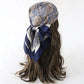 Bohemian Style Floral Print Women’s Square Silk Scarf Satin Head Wrap Tropical Leaf Flower Design Scarves Bandana Hijab