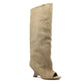 Women's Fish Mouth Thick High Heels Knee Length Cool Boots Slant Heel Fashion Show Large Size Spring/Summer Women's Boots