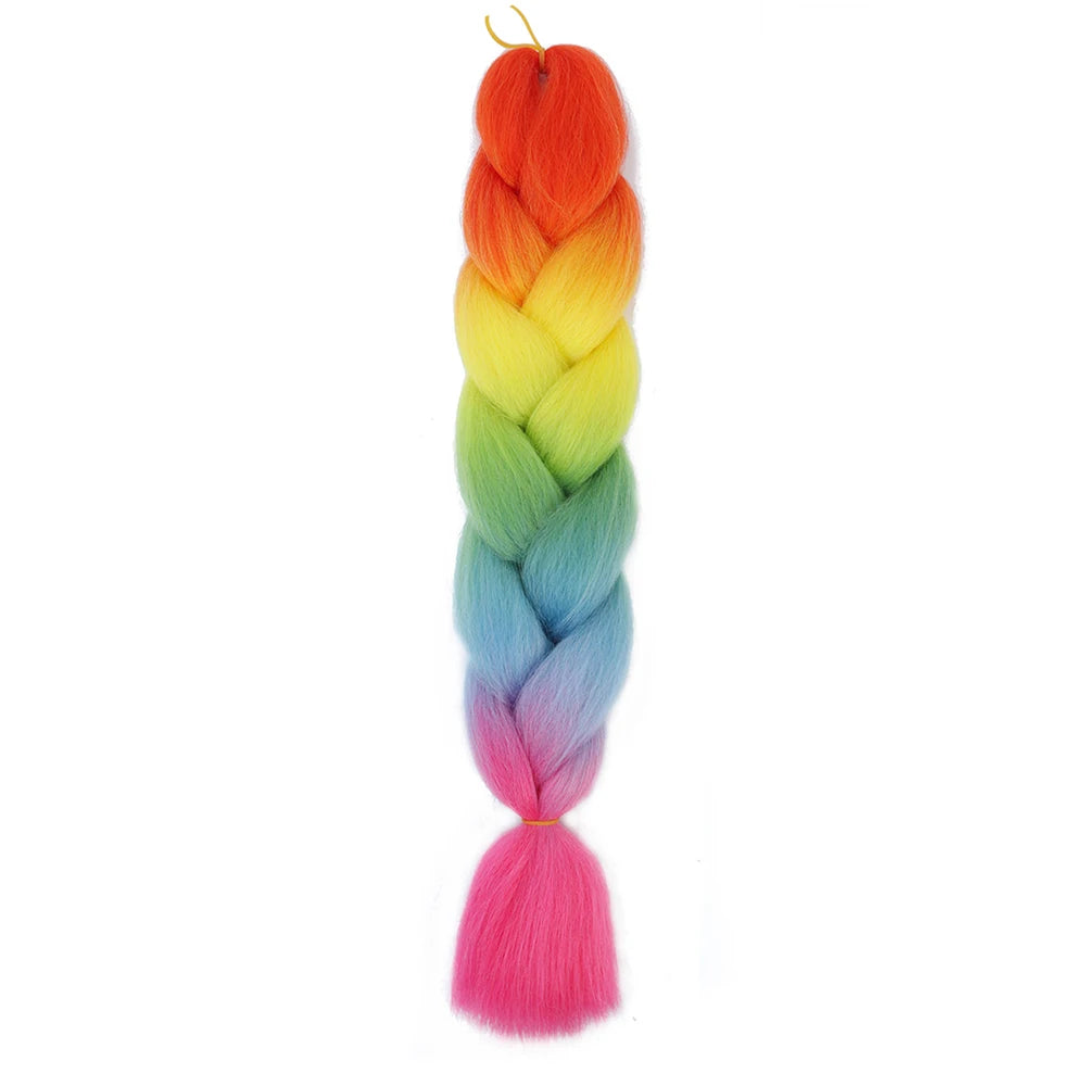 24 Inch Jumbo Braids Extensions Synthetic Braiding Hair Afro Ombre Color kanekalon Hair for Children Braid