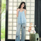 Floral 3D Lace Cami Top, V-Neck Flowy Sheer Tank Top, Romantic Casual Summer Camisole for Women