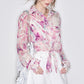 2025 Spring New Arrivals Retro Floral Thin Lace Shirt Women's Sweet Chiffon Casual Top
