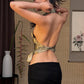 Art Print Vest Women Backless Bandage Halter Swing Collar Sexy Midnight Hottie 2026 Summer Trend Classic Streetwear
