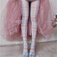Womens Y2K Printed Sheer Tights Color Plaid Polka Dot Pattern Transparent Pantyhose Fashion Street Cosplay Hosiery