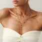 2Pcs/Set Y2K Romantic Cherry Pendant Long Chain Necklace for Women New Trend Sexy Chest Tassel Choker Wedding Jewelry